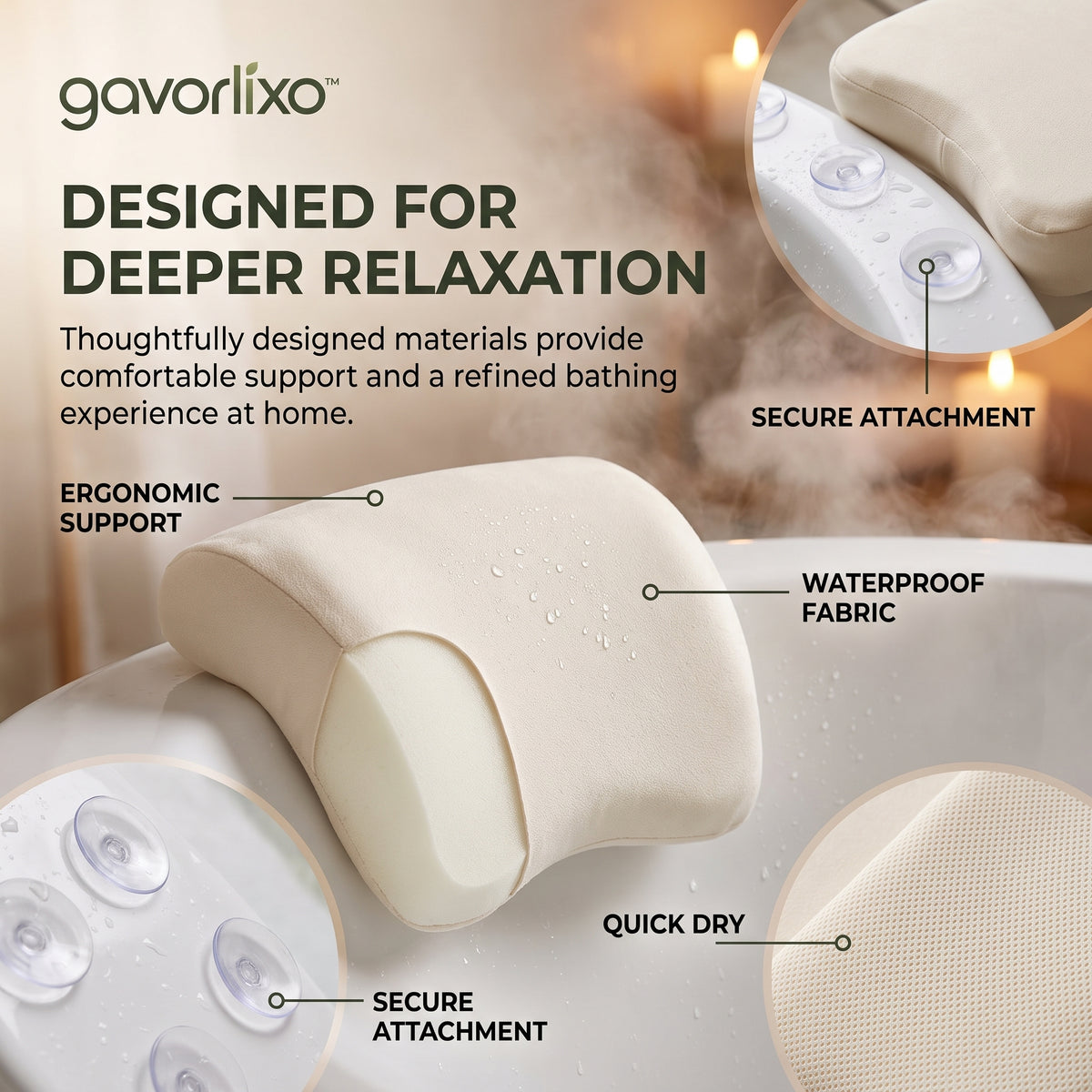 gavorlixo™ Premium Bath Pillow Collection