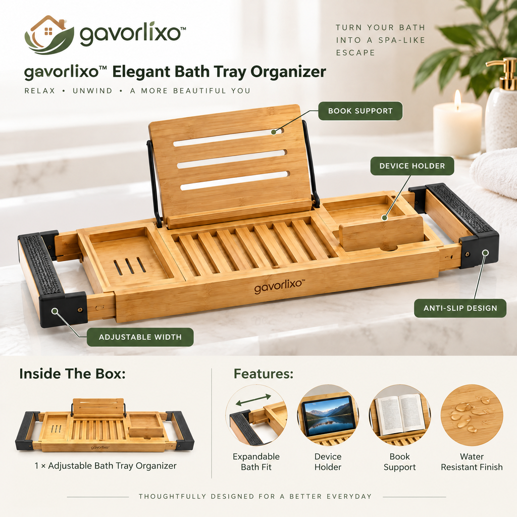 gavorlixo™ Elegant Bath Tray Organizer