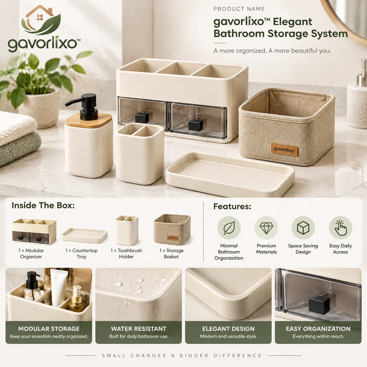 gavorlixo™ Elegant Bathroom Storage System