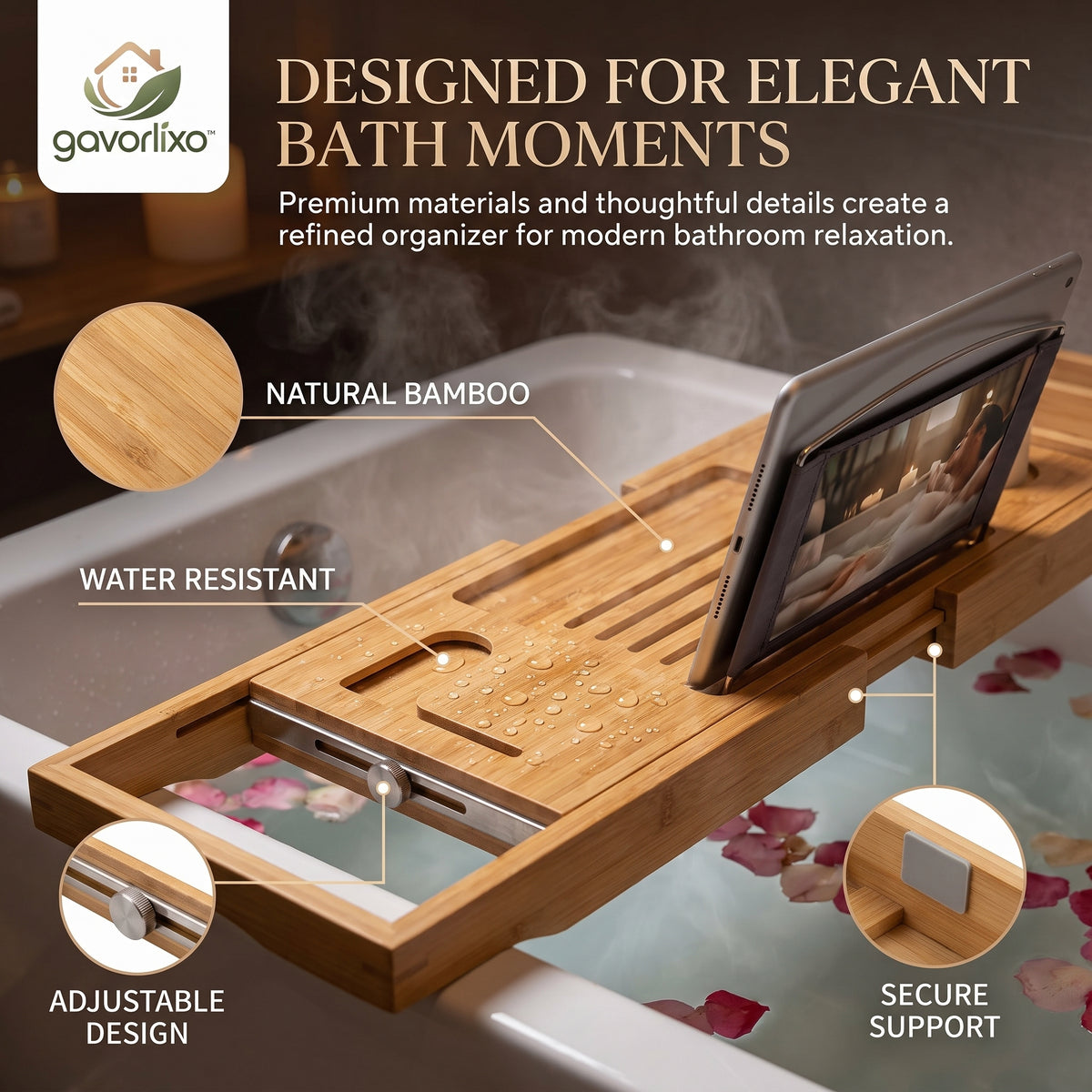 gavorlixo™ Elegant Bath Tray Organizer